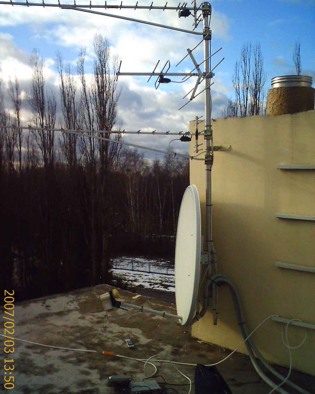 profesionalna instalacja antenowa, tv naziemna anteny pasmowe, satelita zez na astr i hotbirda podczony do stacji czoowej